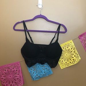 Pink | Black Lace Bralette